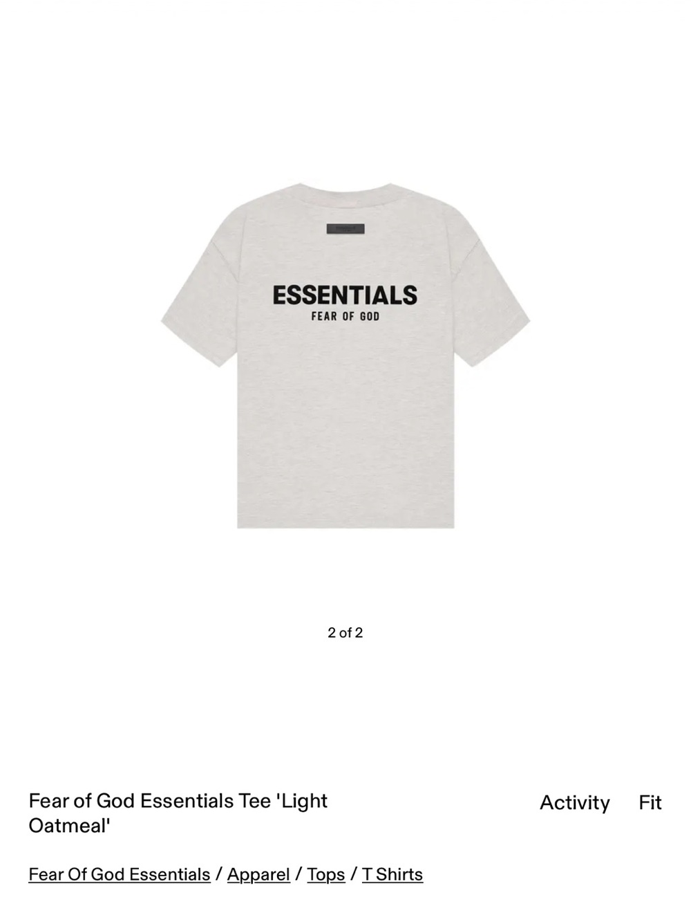 Fear of God ESSENTIALS Kids Short Sleeve Tee in Light Oatmeal